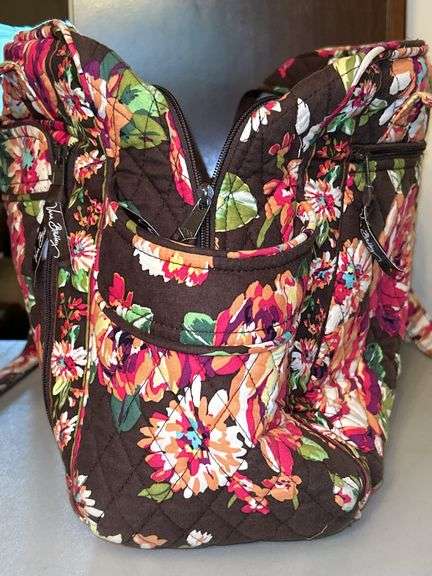 Vera Bradley brown and floral duffel-type bag……in good condition