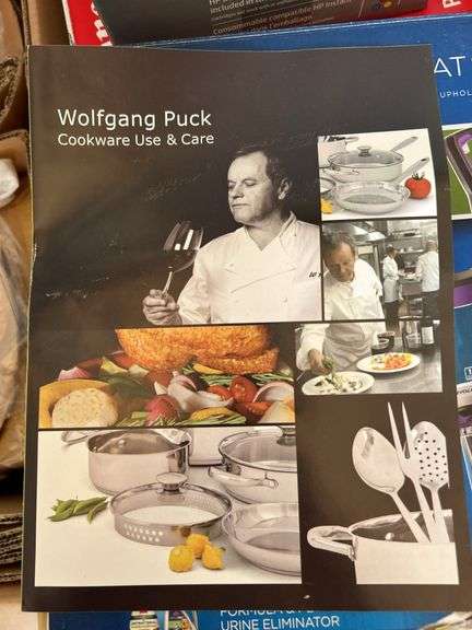 NIB 32-piece set of Wolfgang Puck Bistro Elite Collection 10th Anniversary Edition Pots and Pans (see pics for listing of what’s included)