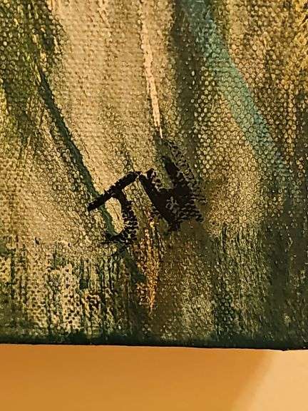 Lovely floral dimensional oil on canvas by artist JH. 24x30 in.