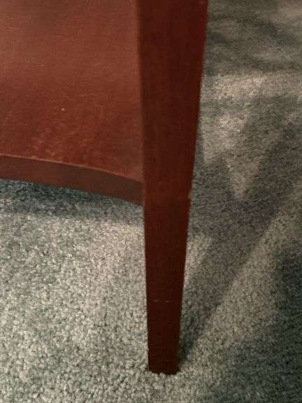 MCM Federal-Style single drawer side table with glass overlay…..16 x 25 x24 tall