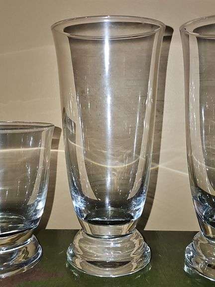 Two Crystal iced tea glasses and three rocks glasses. Unable to locate this pattern.