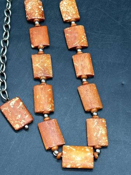 Adjustable waist size rust colored beaded ladies belt