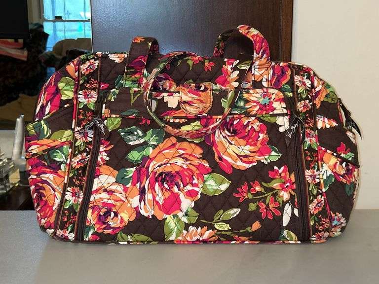 Vera Bradley brown and floral duffel-type bag……in good condition