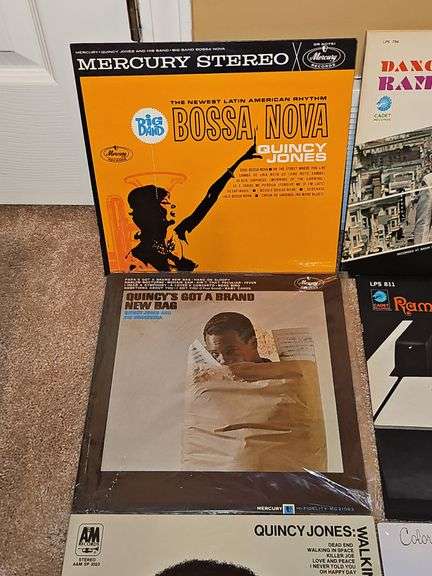 Grouping of albums by Quincy Jones, Ramsey Lewis, Judy Collins, Percy Faith, John Hartford, Noel Harrison, and Jennifer