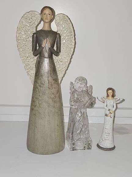 Three Angels. 7, 8, and 15 in tall.