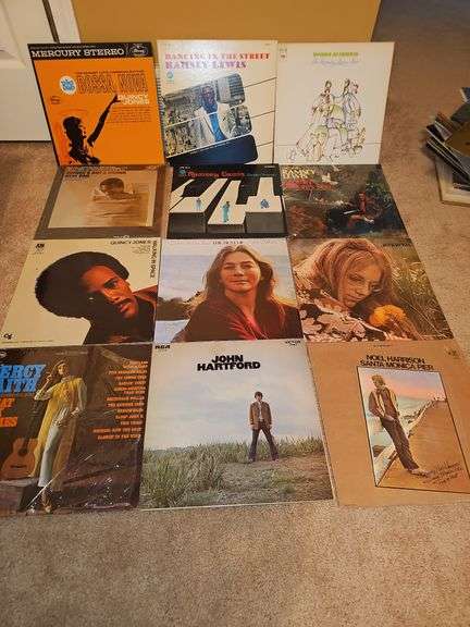 Grouping of albums by Quincy Jones, Ramsey Lewis, Judy Collins, Percy Faith, John Hartford, Noel Harrison, and Jennifer
