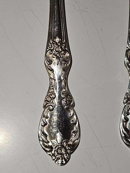 Silver plate salad servers cold meat fork and serving spoon.