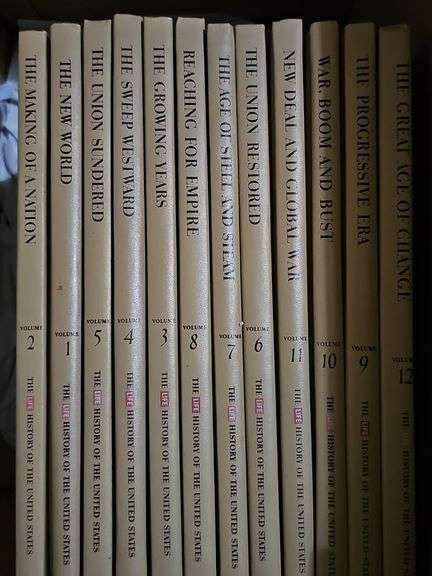 12 volume set of the life history of the United States, parchment paper, The Ryrie study Bible, asa partial box of invitation size envelopes, a hole punch, and much more. See all photos