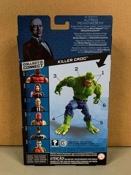 DC COMICS Multiverse ALFRED PENNYWORTHY action figure with Collect & Connect Killer Croc