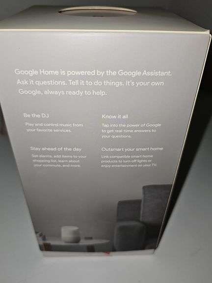 Google Home voice activated speaker. Untested.