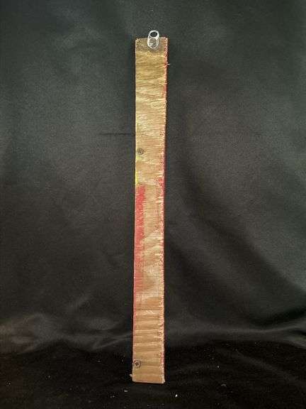 Original signed Mose T long skinny blue snake Folk Art with signature soda can tab hanger…..1-1/2 x 18