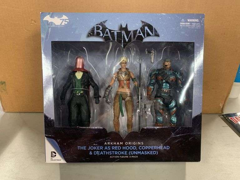 DC Collectibles Batman ARKHAM ORIGINS The Joker as Red Hood, Copperhead & Deathsyroke (Unmasked) action figures