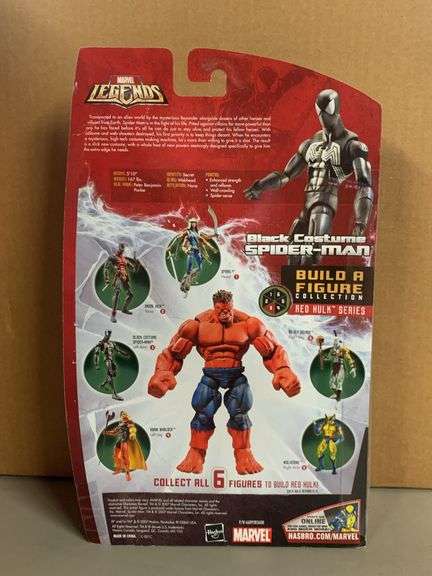 Marvel Legends BLACK COSTUME SPIDER-MAN action figure with Build A Figure Red Hulk Series
