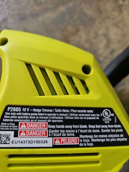 Ryobi 18V Hedger/Trimmer Fully Operational TOOL ONLY...