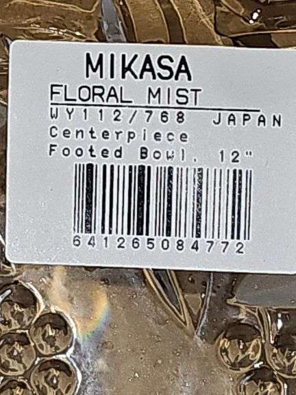 Mikasa floral mist centerpiece footed bowl. Never used has tags and still in box.