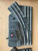 60qt Clear View tub of Lionel O Gauge train tracks, MARX controllers, bridge, trestle…..there is rust and guarantees that set is complete….please see all pics, especially seller’s pic of complete setup
