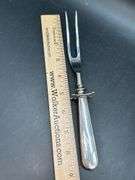 Vintage Sterling Handle Meat Carving Fork…..8-3/4” long…..prongs are stainless