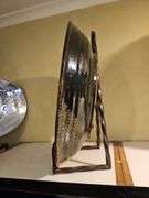Beautiful very large round pottery bowl 15.75" x 3" w/stand...
