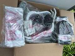 Box of 96 NEW velvet coated hangers both pant and shirt…..clips and shoulder covers