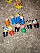 Fisher Price Little people playsets as shown. See all photos. Some pieces have some melting from attic storage as seen on elephant in last photo.