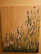 Lovely floral dimensional oil on canvas by artist JH. 24x30 in.