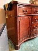 Beautiful vintage mahogany buffet with 6 drawers and 2 side compartments……62 x 21-3/4 x 36 tall….has slight blemishes from every day use….this piece is at least 80 years old and is a family heirloom