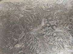 elegant silver plate oblong footed tray.25x11.5 in