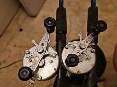 Three rods and Abu Garcia reels and one rod no reel. See all photos for further descriptions
