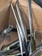 Box of kitchen utensils……knives, spoons, spatulas, corer and more…..there is a new calphalon slotted and new carving set (see pics)