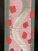 Original signed Mose T greenish/white snake Folk Art with signature soda can tab hanger…..4 x 16