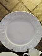 Libby Holly Berry dishes.  two 12-in plates, two 9 inch vegetable bowls, two creamers, two sugar bowls with lids.