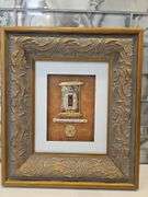 Exquisite framed shadow box diorama of Jewish articles signed by local artist 13x1.75x15...