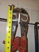 Crowbar and very large bolt cutters.