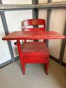 Antique child’s wooden desk…..20w x 25 deep x 26-1/2 tall