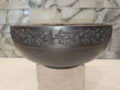 Exquisite Vintage Wedgwood Basalt Black 10" Jasperware Centerpiece/Console Bowl in very good vintage condition...