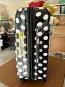 NEW H by HEYS 4-Motion Polka Dots luggage piece…..29 x 19 x 12…..still has partial protective plastic covering