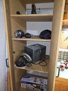 Cabinet contents. Cabinet not included. Includes skill saw circular saw, Black & Decker sander, soldering iron, manual planers, and more. Power tools have not been tested. See all photos