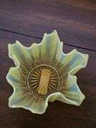 Yellow glass bowl. 5x4 in tall.