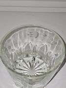 8.5 in crystal bowl, 7.5 in crystal lotus bowl, 6-in crystal ice bucket with tongs.