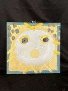 Original signed Mose T white baby Tiko bird Folk Art with signature soda can tab hanger…..10-1/4 x 9-3/4