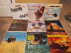 Grouping of albums by Chase, Howard Roberts quartet, camarata and his orchestra, cannonball Adderley quartet, the Letterman, and victory at Sea.