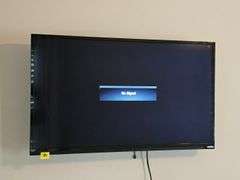 Vizio 38-in flat screen TV with remote. Does not include mount. Turns on, no cable connection.