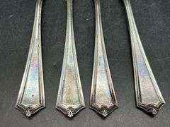 (4) Sterling Dinner Forks……maker is not visible on back…..154 grams….needs polished