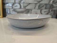 Like New Alex Marshall 12" Low Bowl in Speckled Blue STAND NOT INCLUDED...