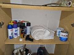 Cabinet contents as shown. Cabinet is not included.