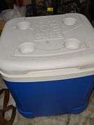 Igloo ice cube cooler on wheels.