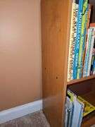 Bookcase and great grouping of children's books. Bookcase is 21.25 X 10.75 x 28.25 in tall. See all photos for titles.
