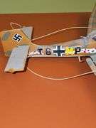Model of a Vought F4U Corsair American fighter aircraft. (Missing right front wheel) Stuka-Junkers Ju 87, German dive bomber plane.