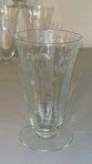 Set of 11 Etched Floral Parfait Glasses…..5-3/4” tall…..chipping (see pics)