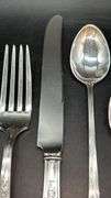 Sterling 6-piece place setting of Della Robbia by Alvin…..includes salad fork, dinner fork, knife, teaspoon, tablespoon and spreader…..165 grams not including knife